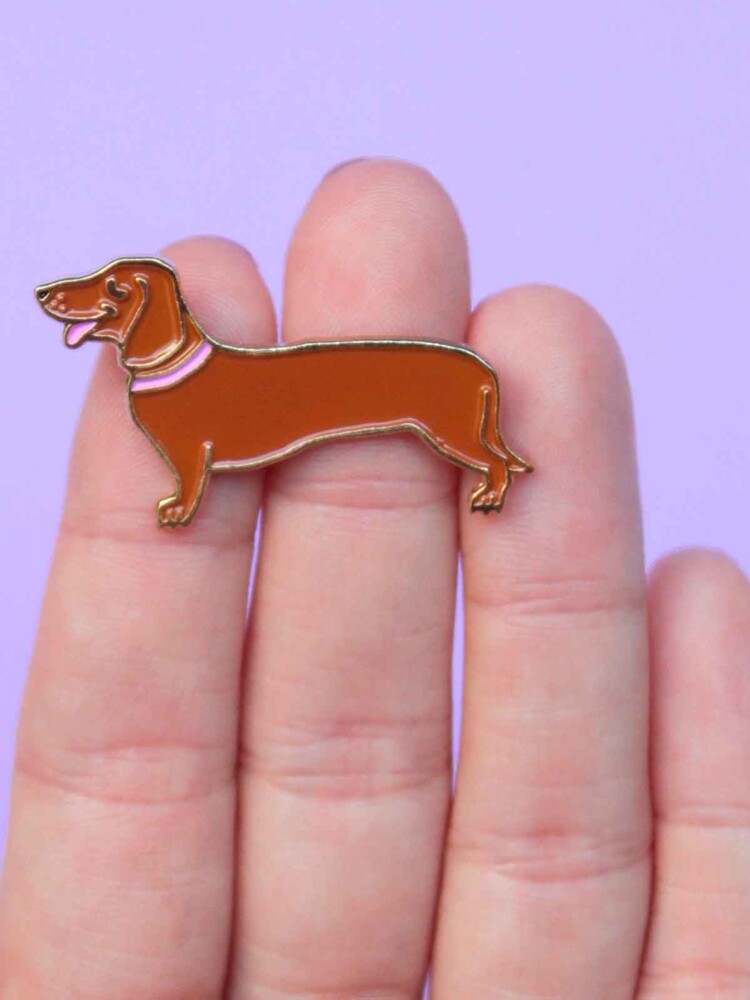 dachshunds pin for bags and jackets from French cou cou suzette