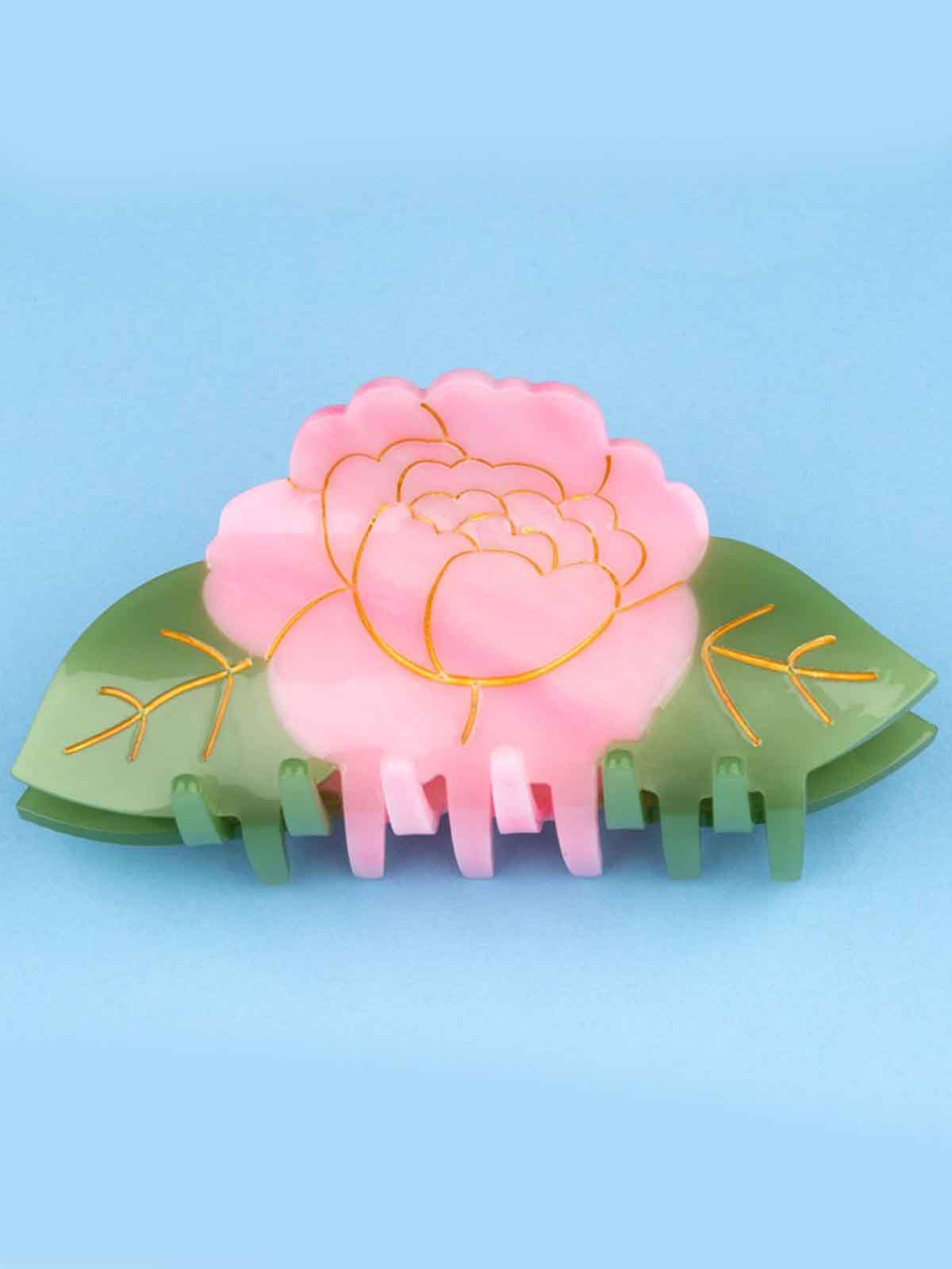 hair clip pink flower cou cou suzette