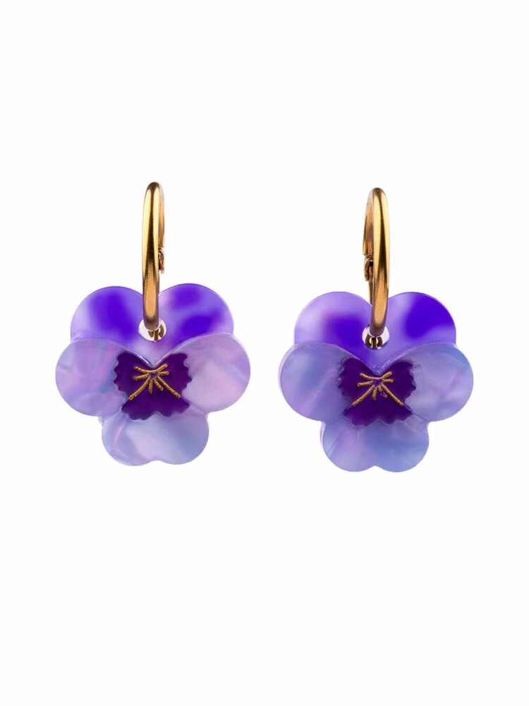 purple earrings with stepmother flowers cou cou suzette
