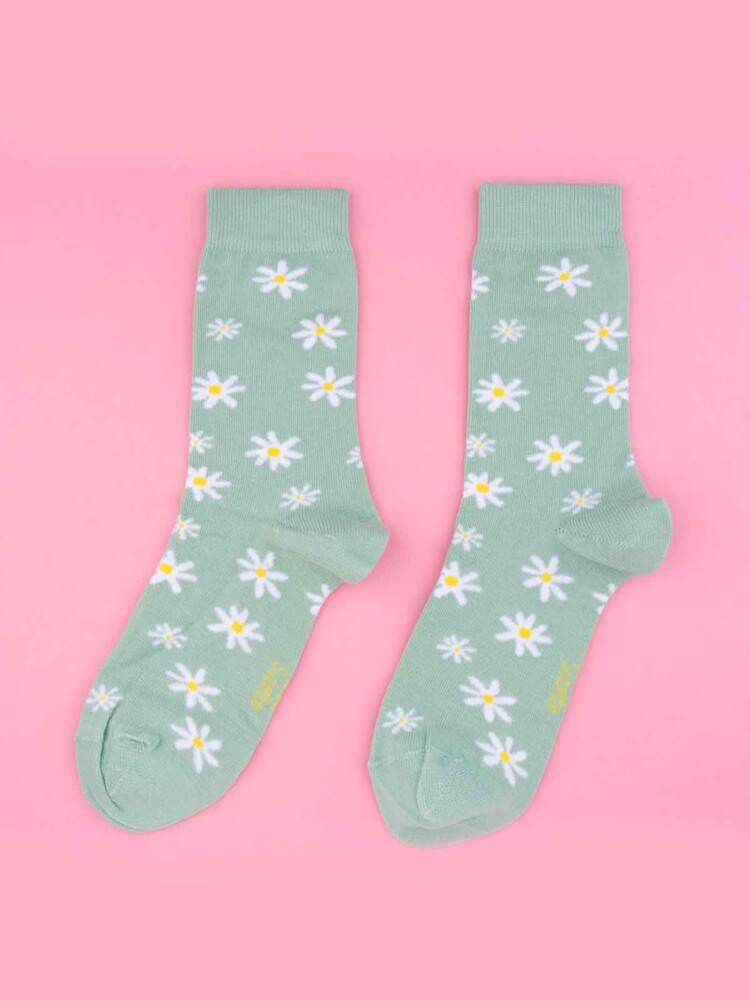 organic cotton socks with marguerites