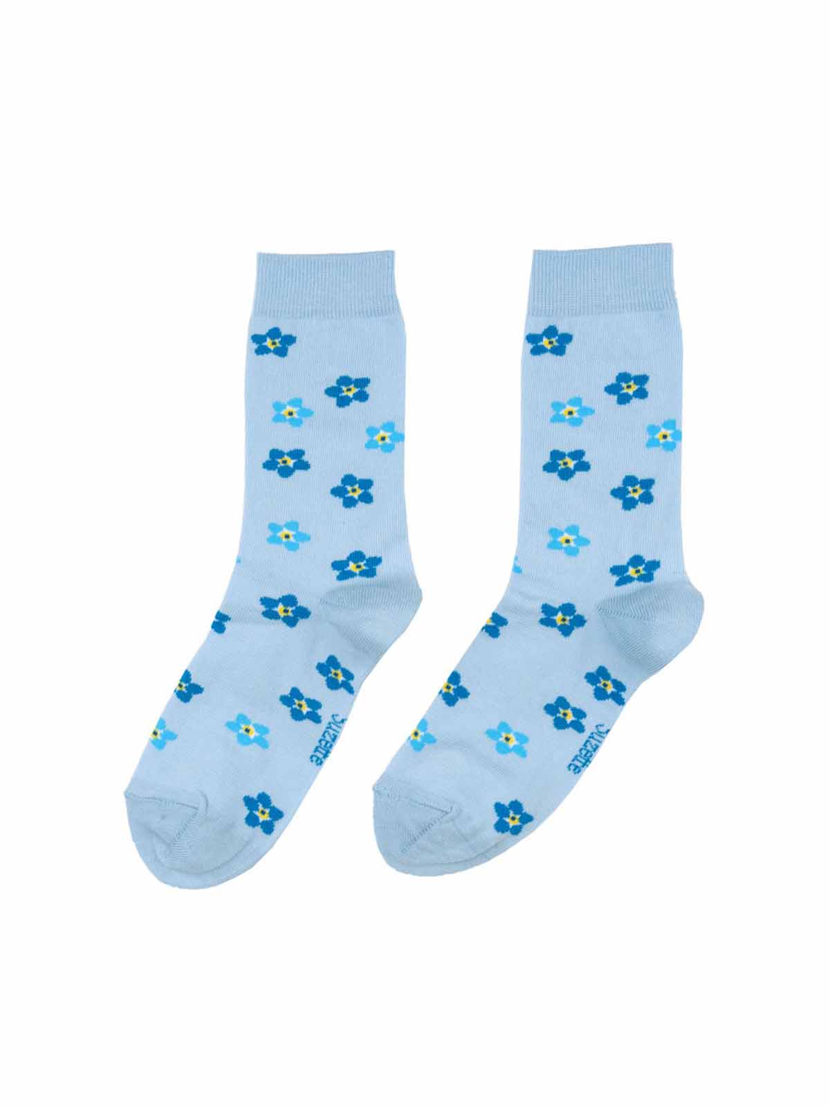 organic cotton socks in cou cou suzette in light blue with a forge with a drawstring