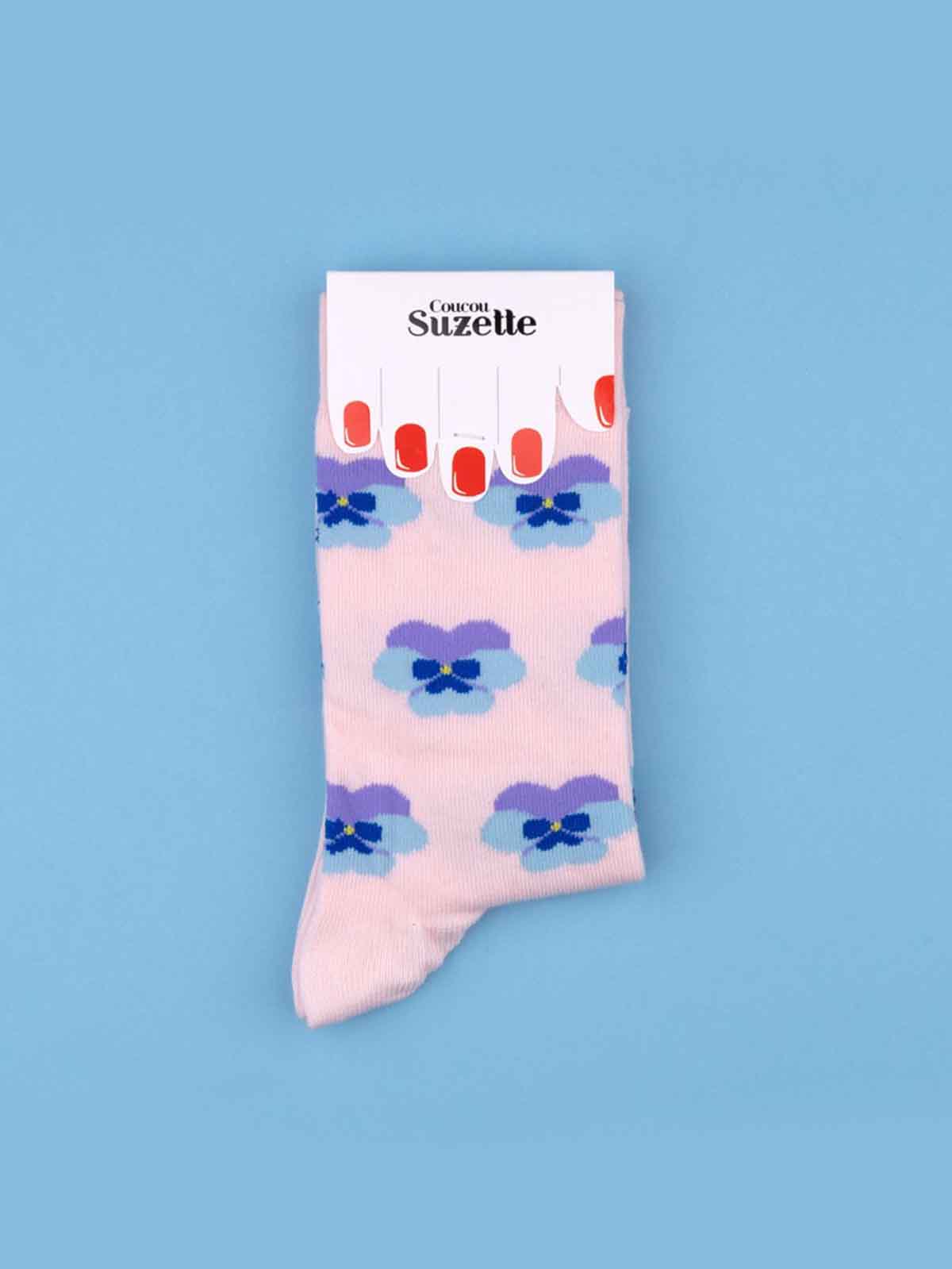 pink stockings with stepmother flower from cou cou suzette