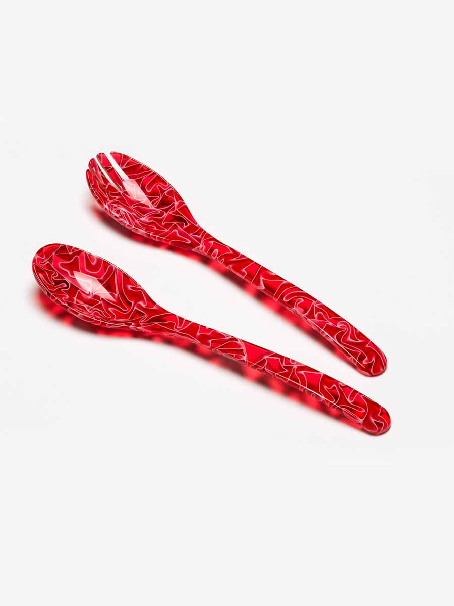 salad cutlery in red from home