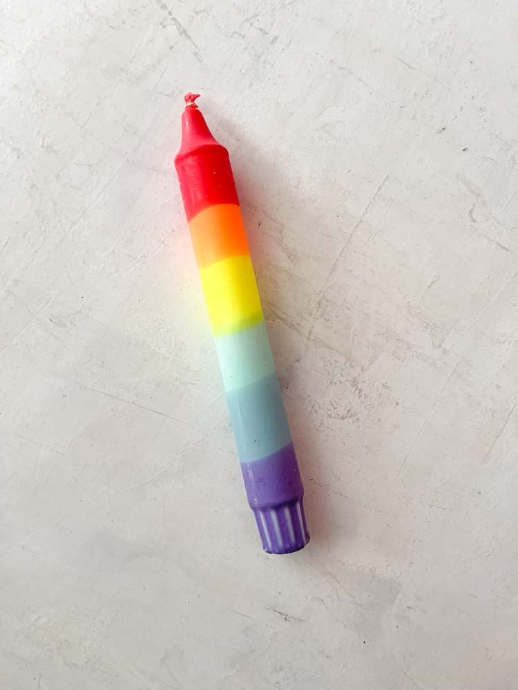 handmade crown candles from ahnelight - rainbow candles