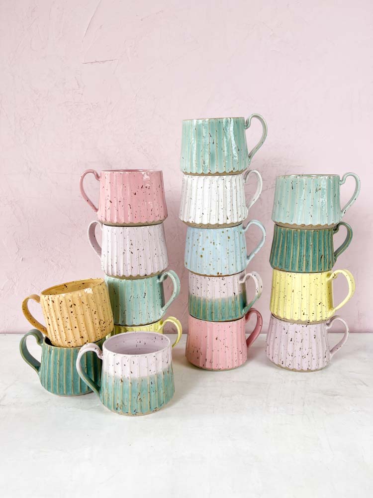 Rolled ceramic cups from Trine Lisa