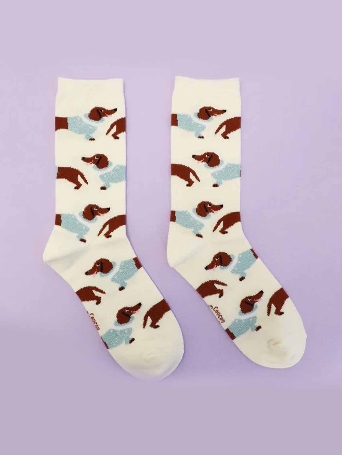 Raw socks with dachshunds - Coucou Suzette