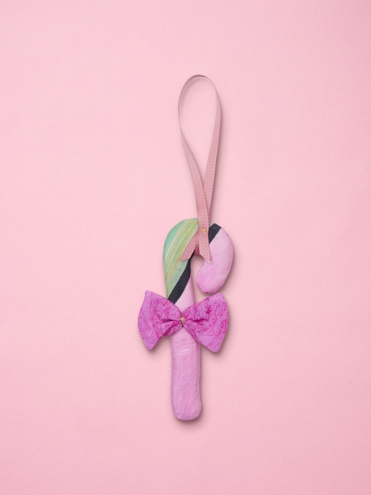 upcycling Christmas ornaments in silk, Christmas candy cane - Sissel Edelbo
