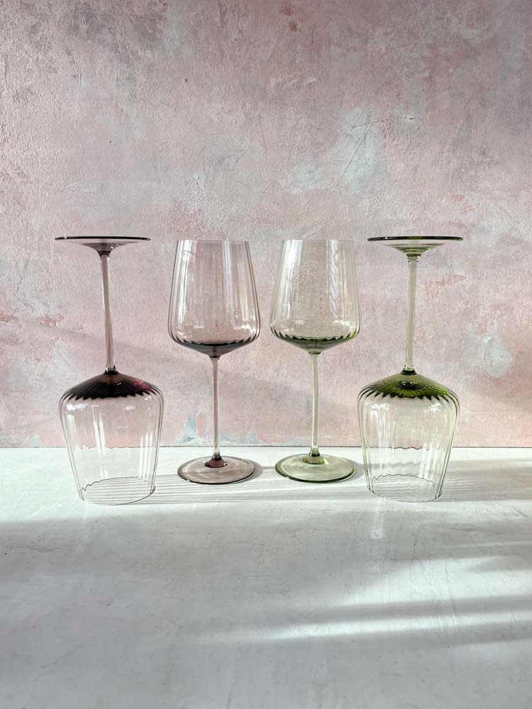 Mouthblown bamboo wine glasses brown - Remix by Sofie