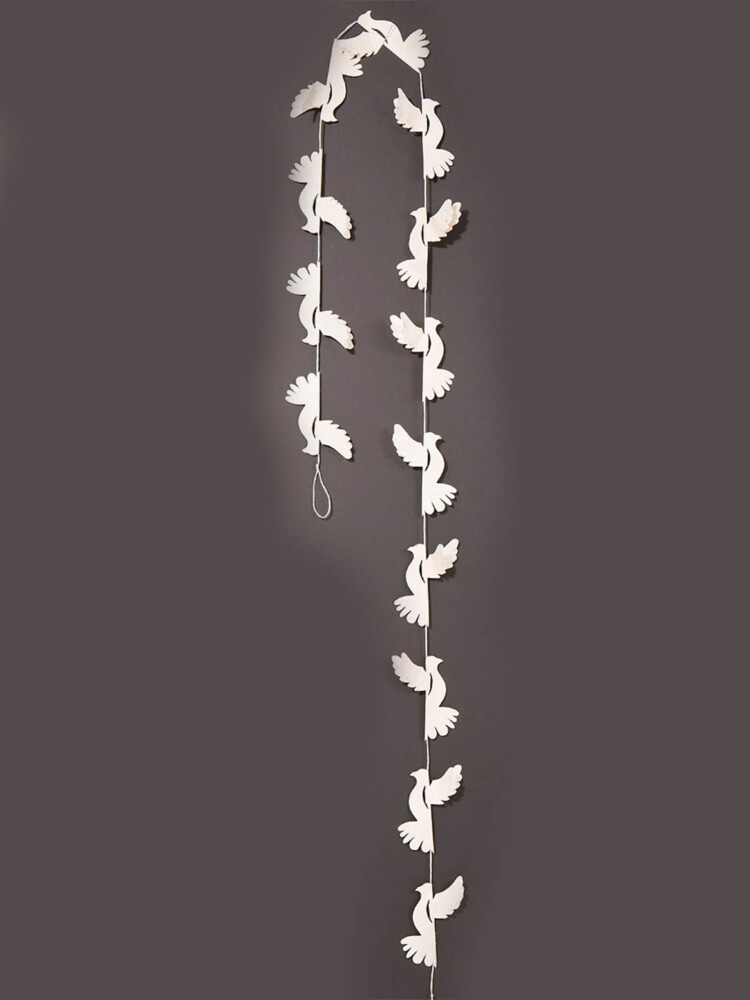 Paper Guirlande white pigeons - Afroart