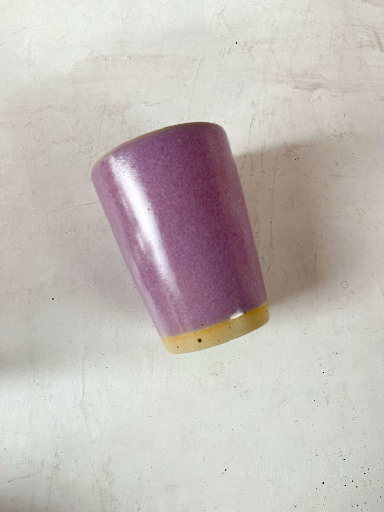 ceramic Cup without handle, violet pleasure - Bornholm ceramic factory