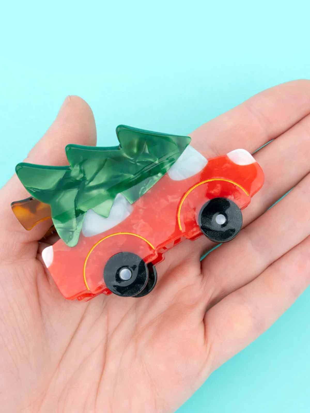 Hair clip, car with Christmas tree - Coucou Suzette