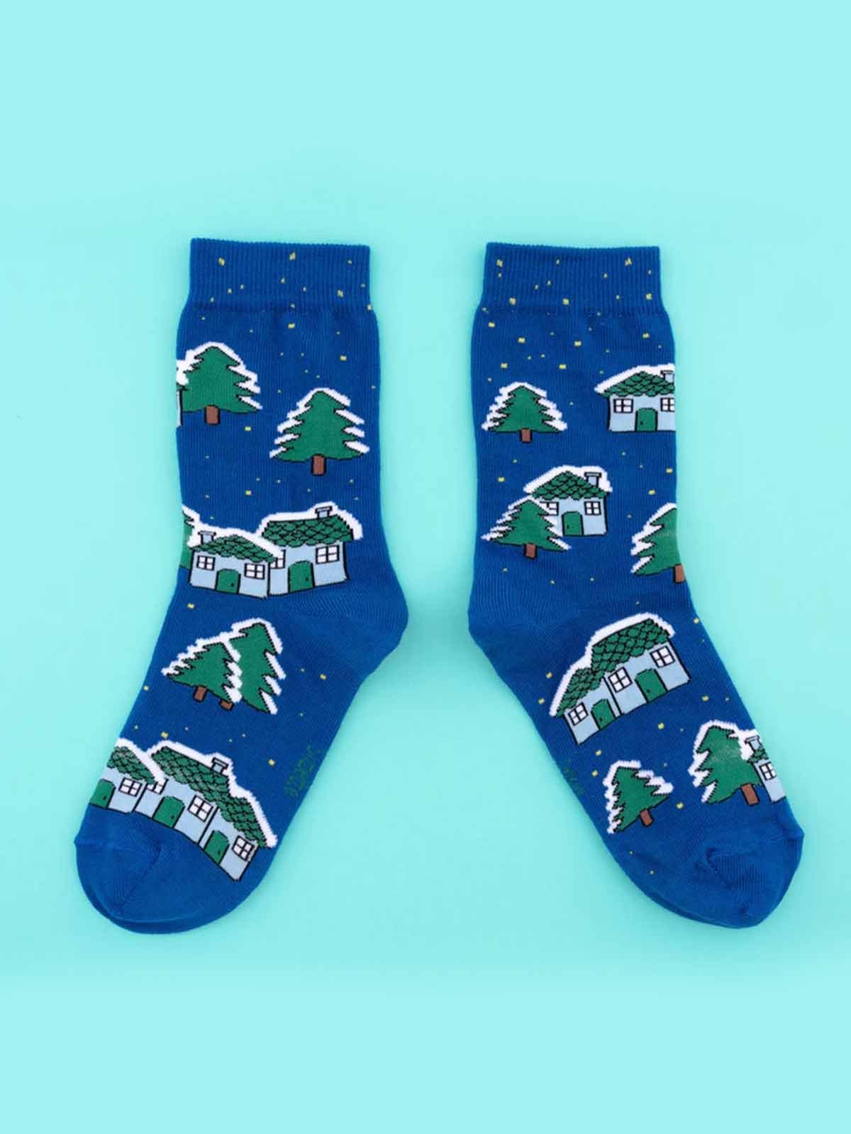 Socks in blue with a Christmas touch - Coucou Suzette