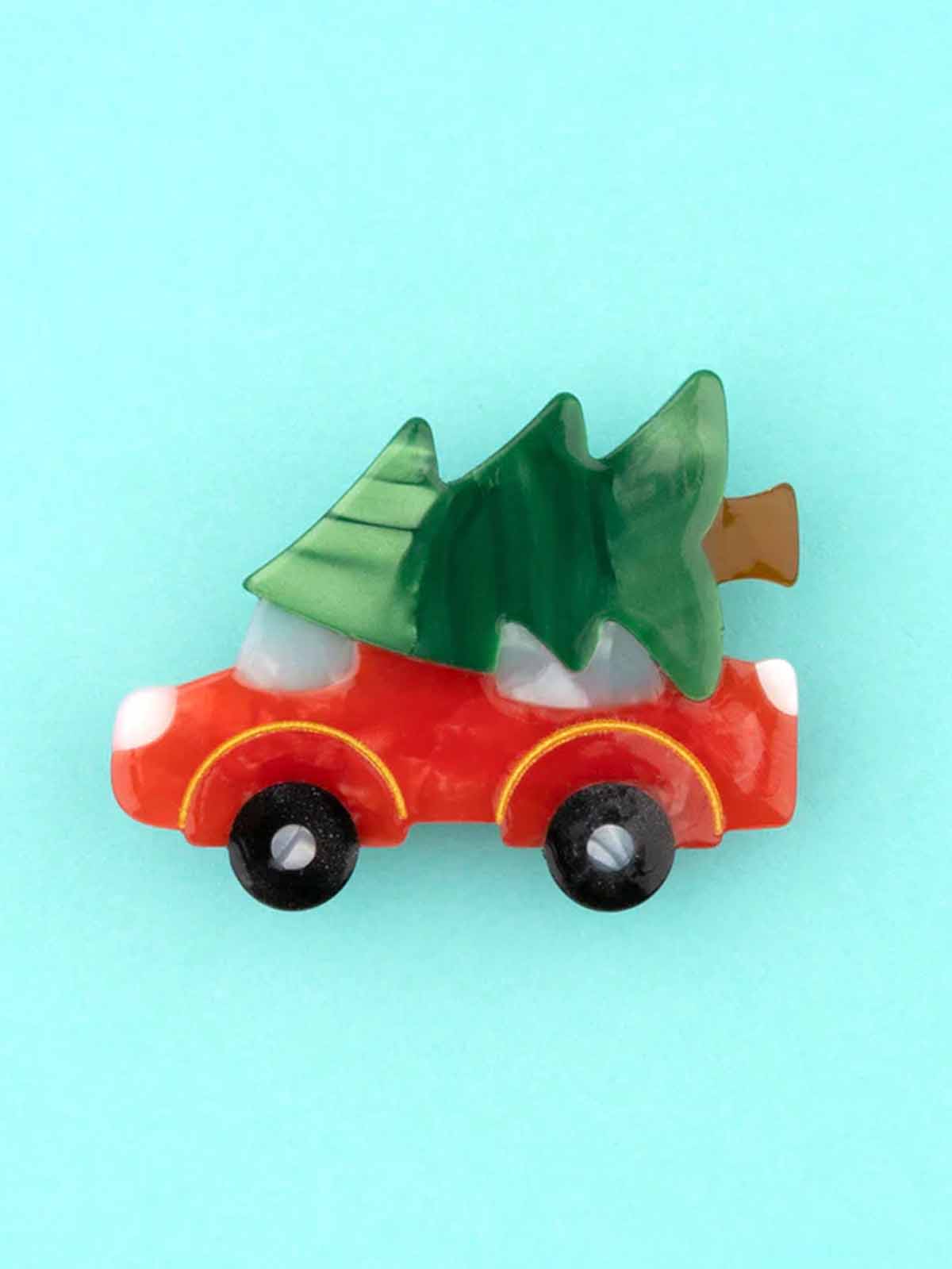 Hair clip, car with Christmas tree - Coucou Suzette