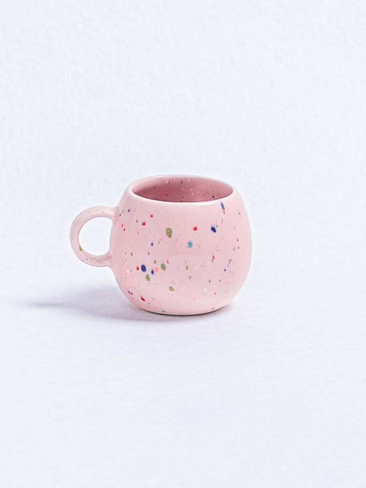 Pink ceramic Cup with confetti - Egg Back Home