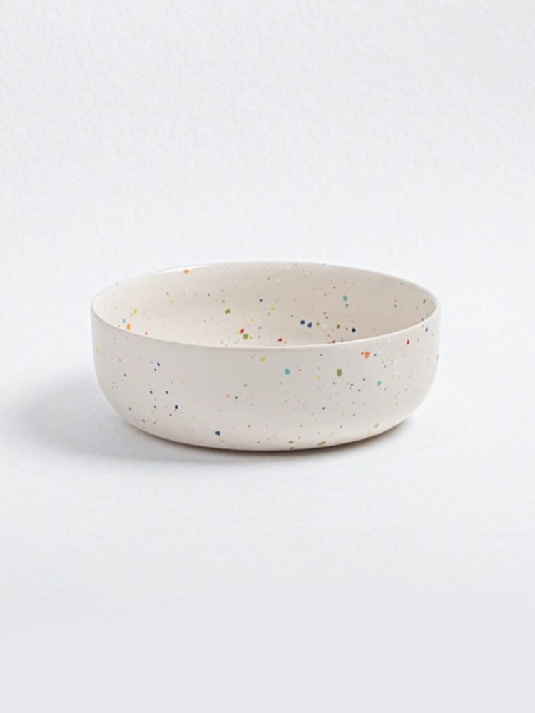 ceramic bowl with edge in white - Egg Back Home
