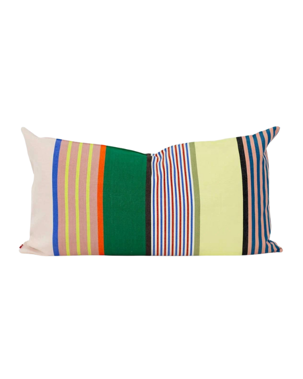 fair trade pillow with stripes from Afroart