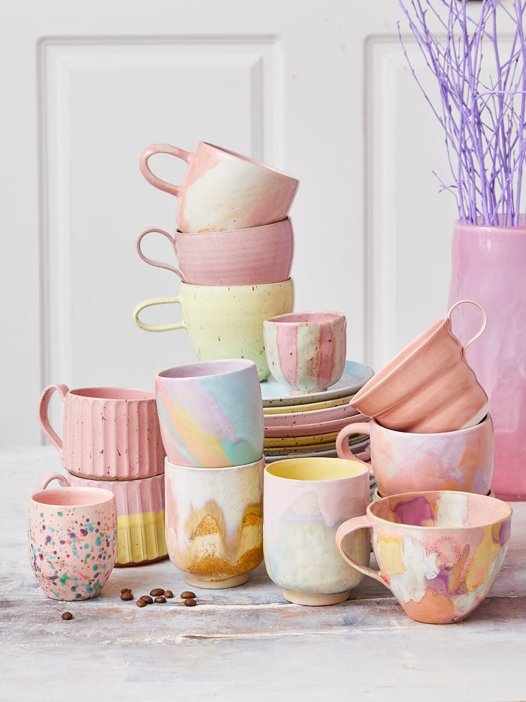 pastel colored cups, clay by tina marie, front, cortado cups, beach, rainbow splash, pink cups, cup rmed handle, pink cups, striped cups, blue cups, blue mugs, blue ceramics, grooved cups, cups with hang, mug, ceramic, studio aarhus, trine lise ceramic, ceramic cups, handmade ceramics, unique, unique ceramics, cozy cups, cups with grooves,remix by sofie, huge selection of ceramic cups, mia lindbirk Cups