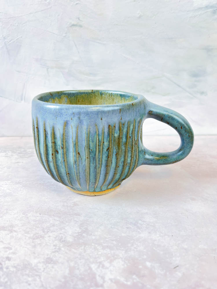 ceramic Cup with grooves - Mia Lindbirk