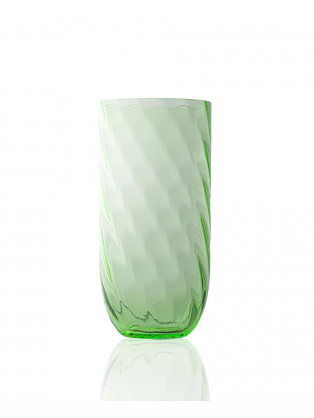 Swirl long drink glass in light green - Anna Von Lipa