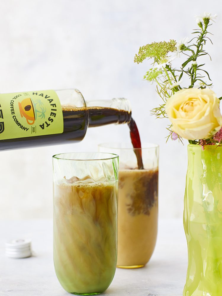 Long drink glass in swirl Ice coffee glasses - Anna Von Lipa
