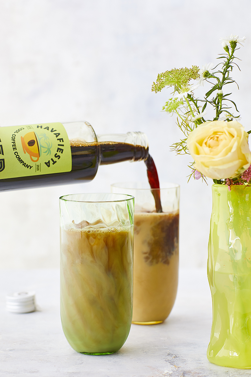 Long drink glass in swirl Ice coffee glasses - Anna Von Lipa