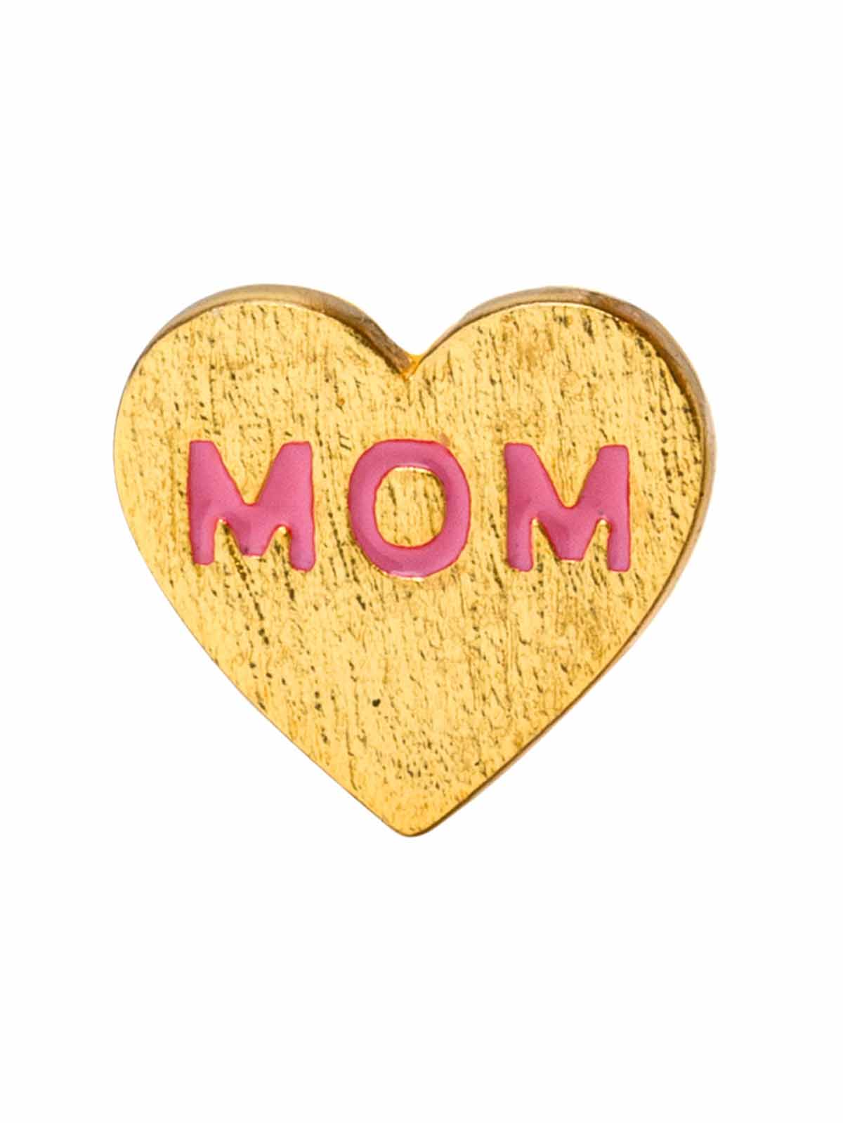 Earrings lulu copenhagen mom in gold plated brass and pink letters