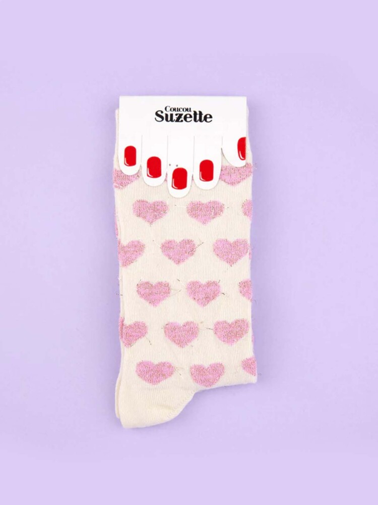 cotton socks with hearts on them - Coucou Suzette