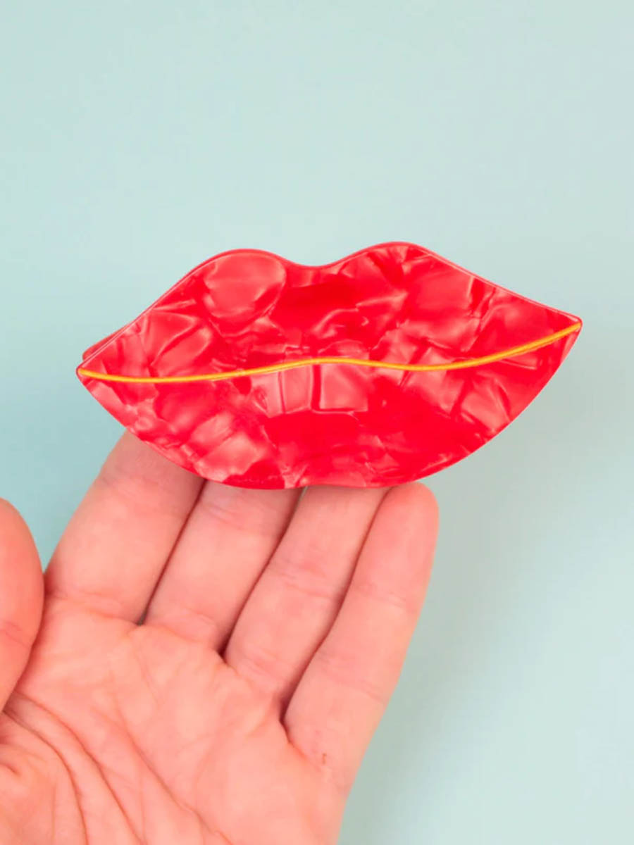 cou cou suzette hair clip red mouth and lips