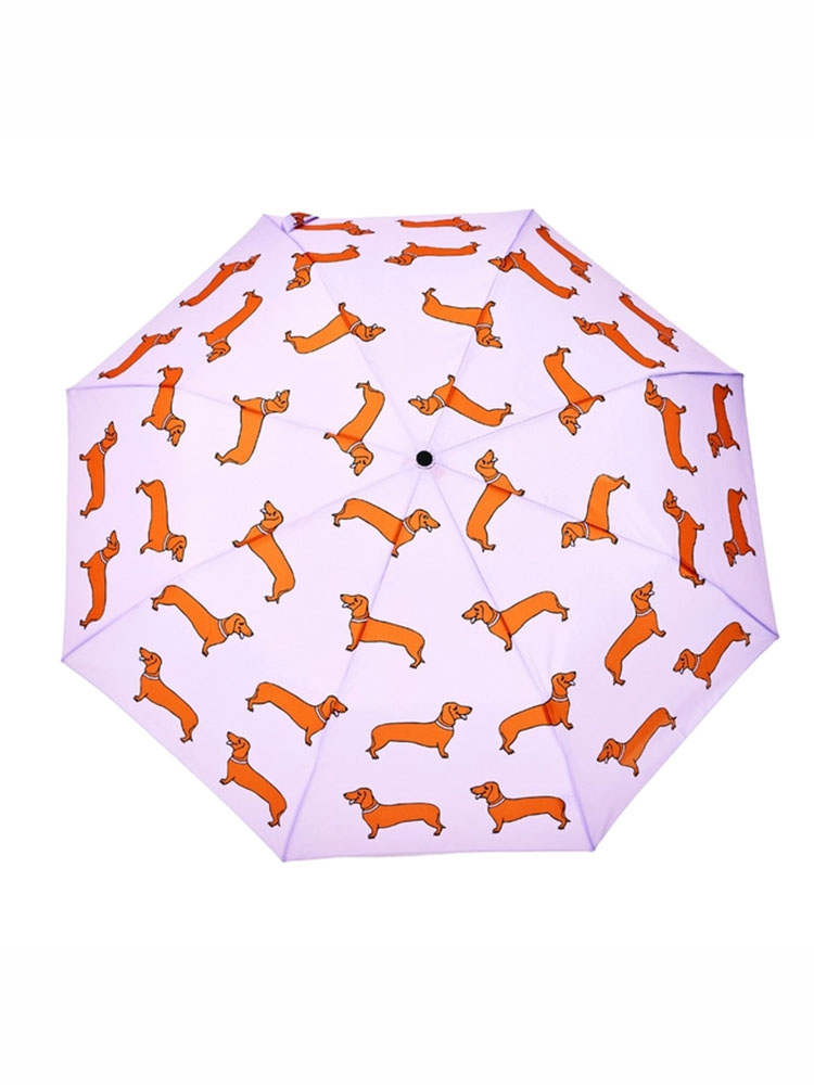 Umbrella, Cou Cou Cou Suzette Umbrella in collaboration with original Duckhead, Purple Umbrella with Dachshunds.