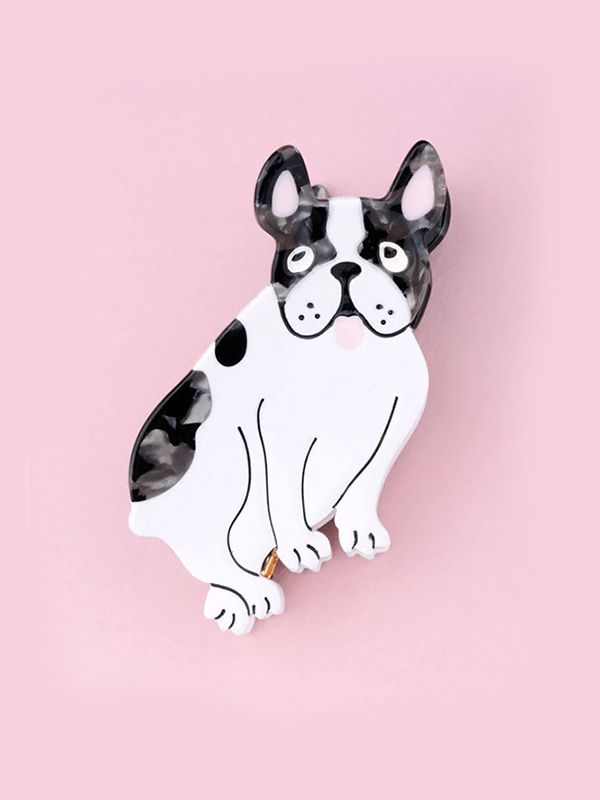 hair clip with dogs, hair clip with bulldog from cou cou suzette
