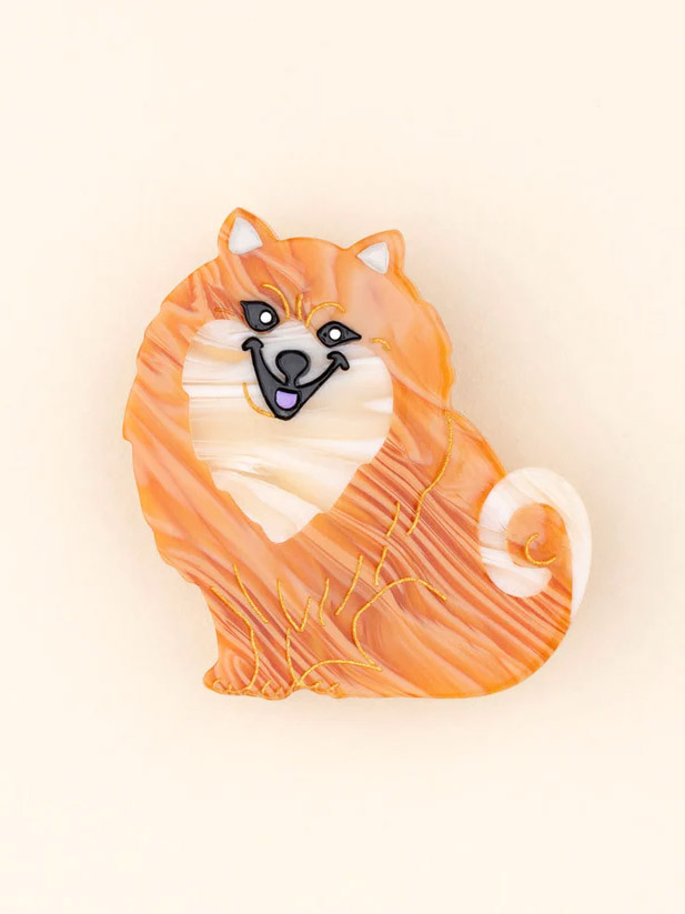 cou cou suzette hair clip with dogs, hair clip with a spitz