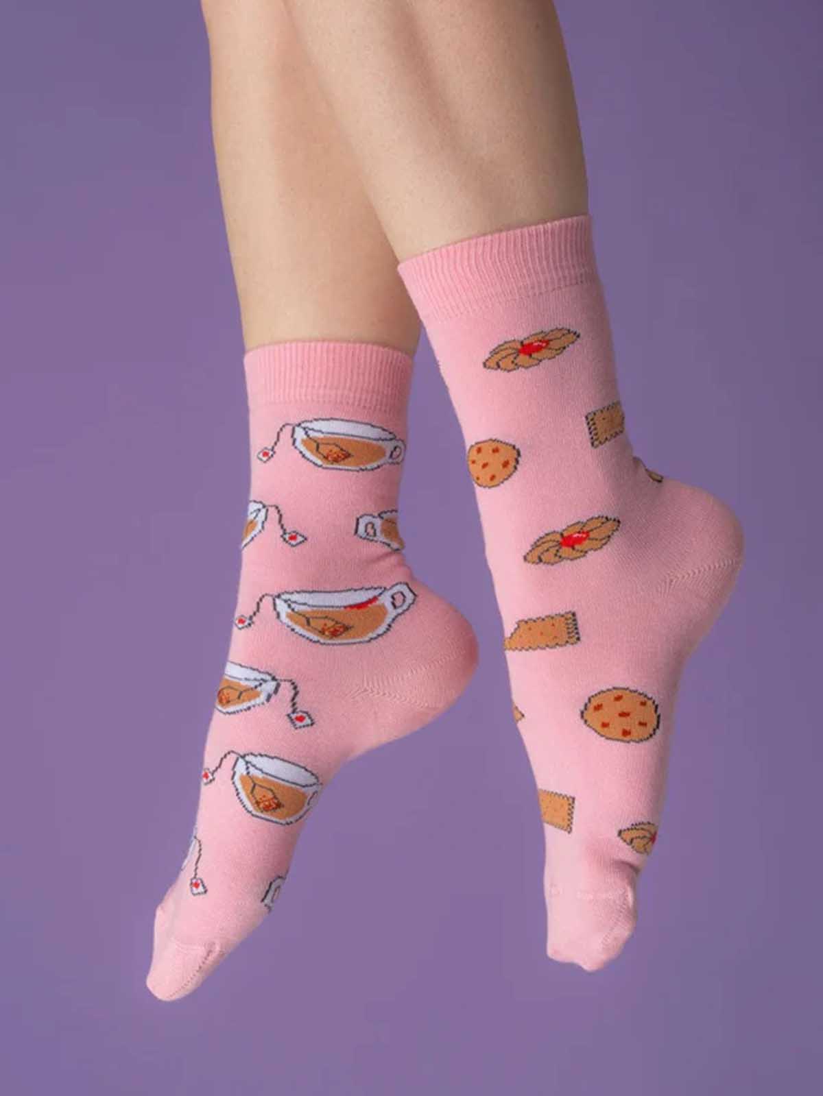 cou cou suzette cotton socks pink teatime