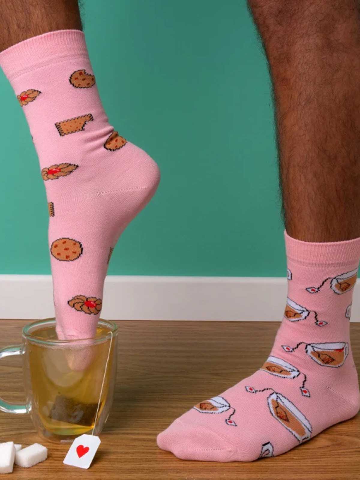 cou cou suzette cotton socks pink teatime
