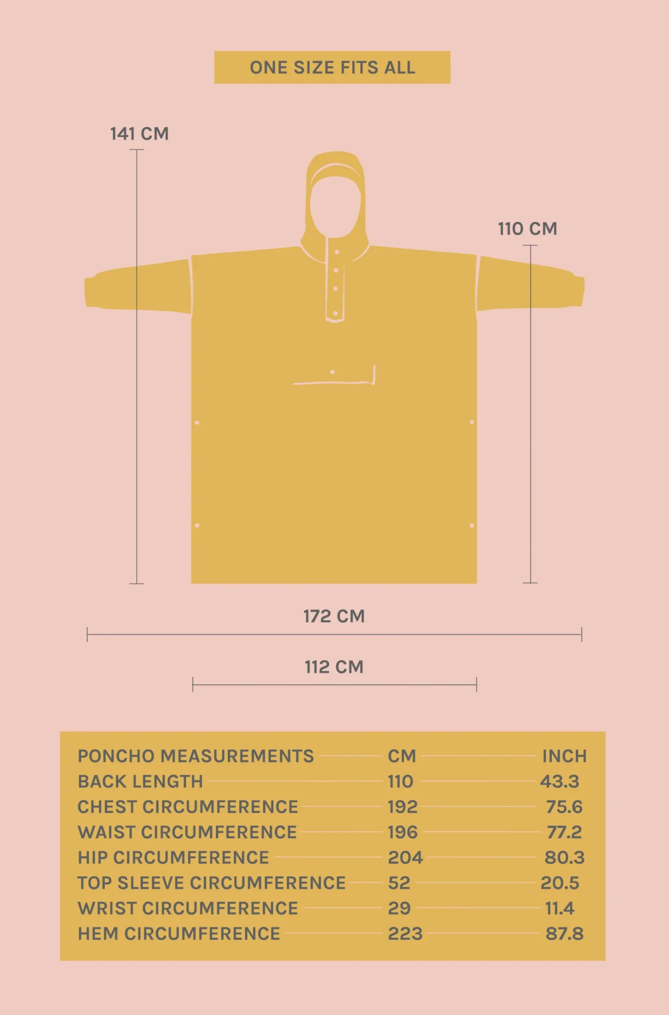 Rain ice rain poncho in recycled plastic