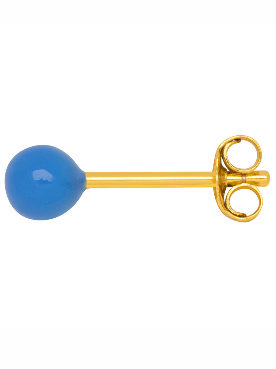 medium ball, blue, , remix by Sofia, Lulu Copenhagen, jewelry, earring, ear plug,
