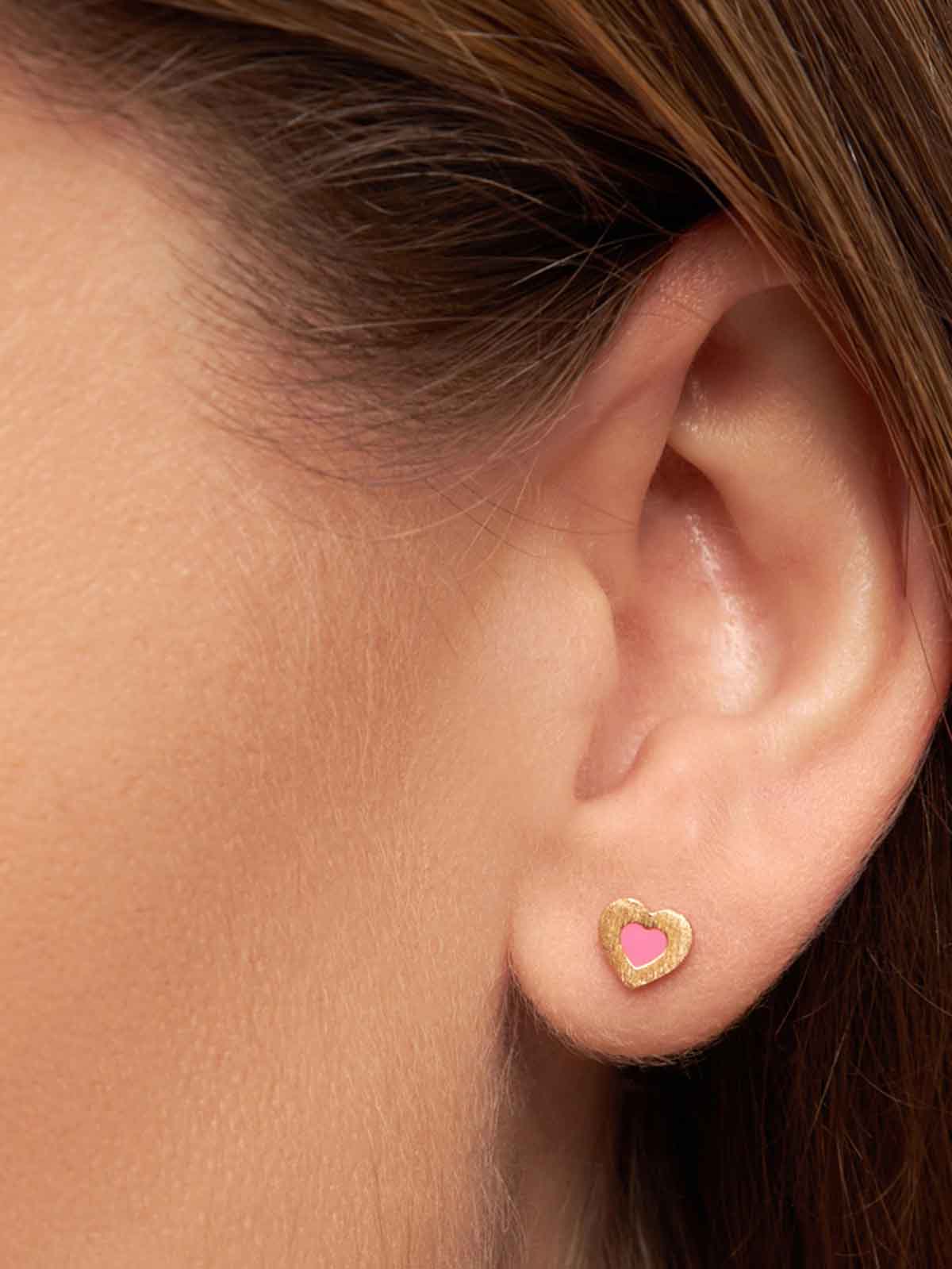 lulu copenhagen earring heart with pink