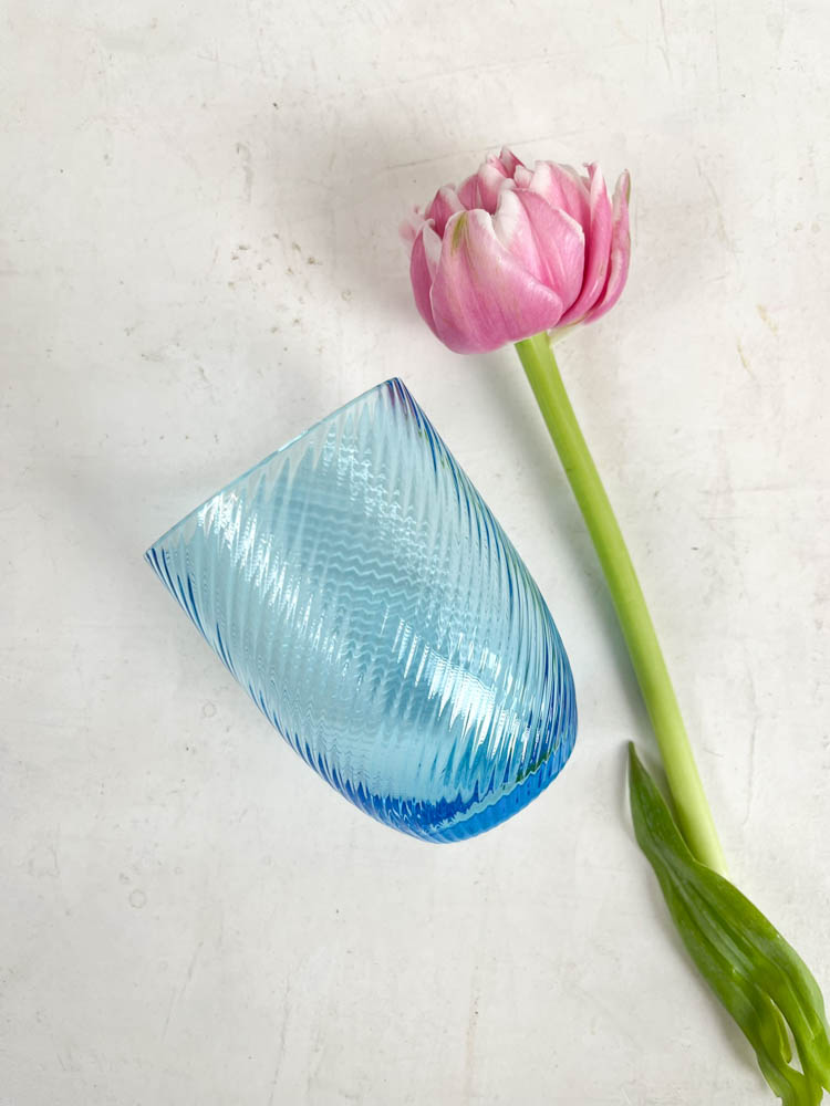 Anna von Lipa mix and match glass in spiral azure or turquoise