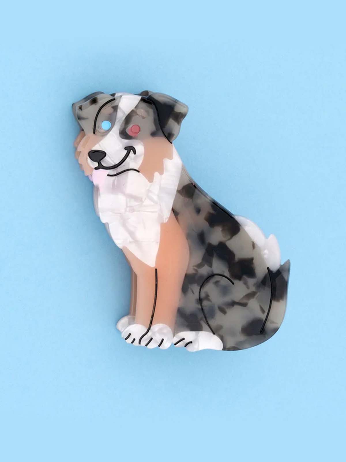 Hair clip with Australian Shepherd - Hugs with dogs from French Cou Cou Suzette