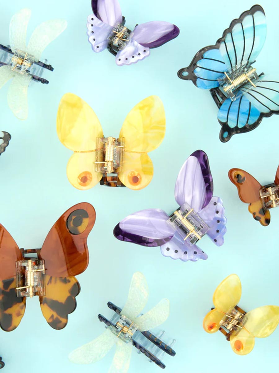 cou cou suzette hair clip with butterflies