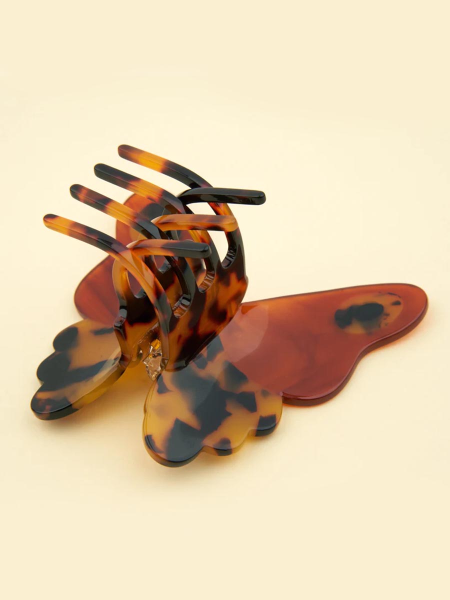 cou cou suzette hair clip with brown butterflies