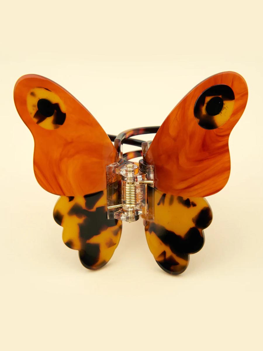 cou cou suzette hair clip with brown butterflies