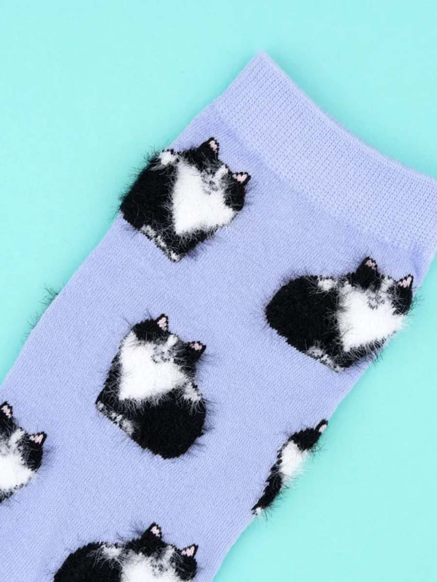 socks with cats in black and white cou cou suzet