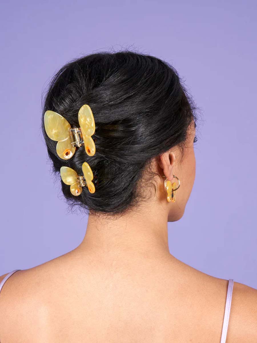 cou cou suzette hair clip with butterflies