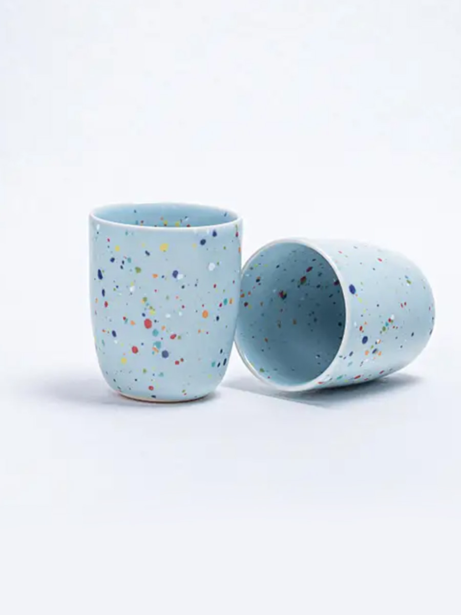 blue mug in ceramics
