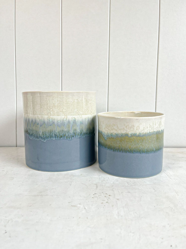 lena pedersen ceramic flower pots in pastels