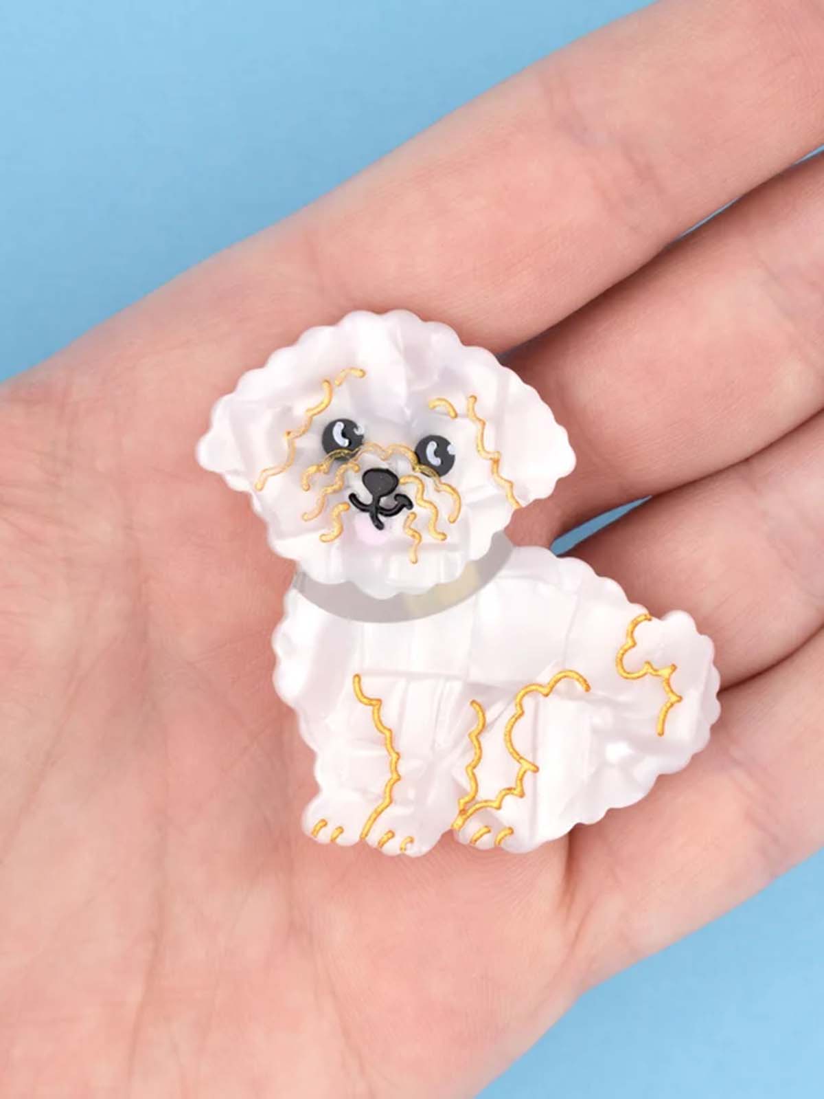 hair clip with bichon cou cou szette