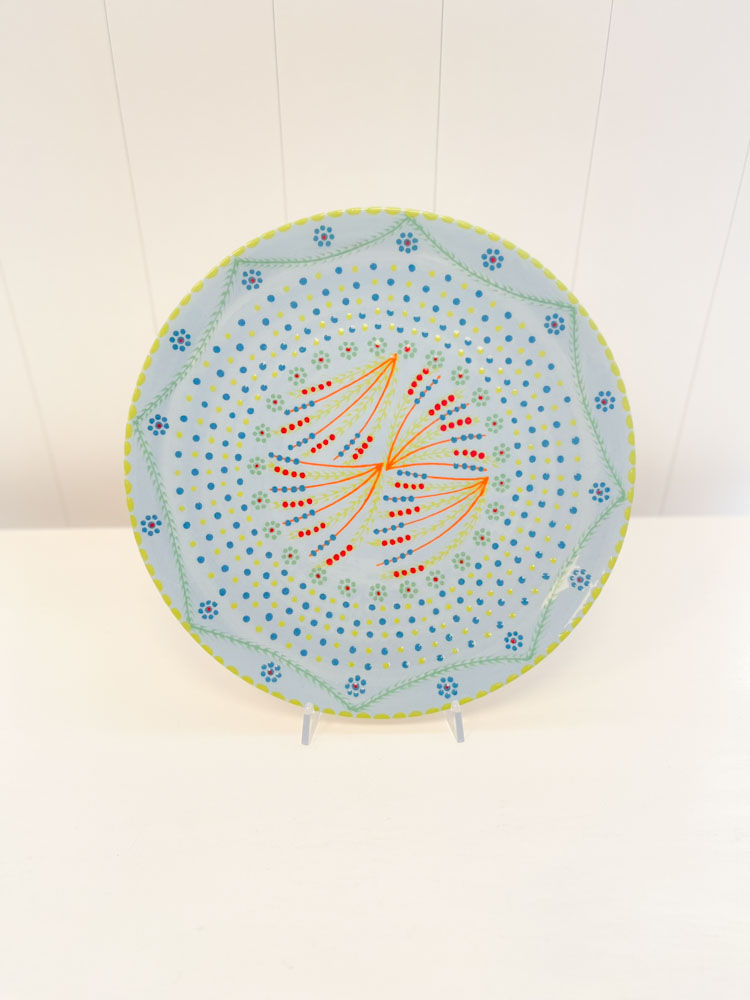 large ceramic cake dish in blue from pots and pastels at remix by sofie