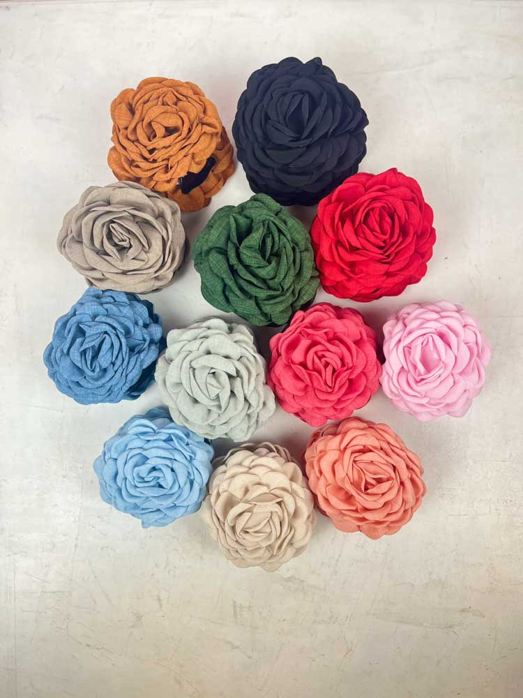 hair clips with flowers