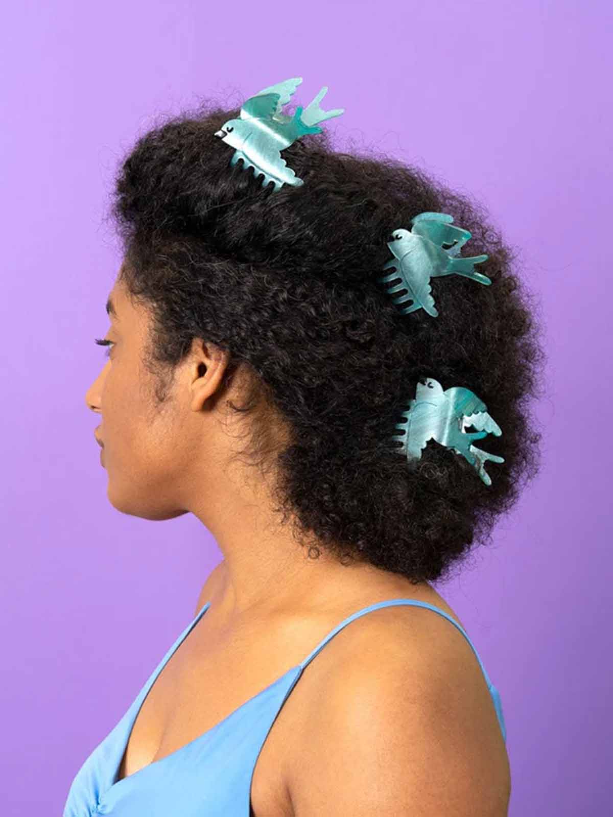 cou cou suzette hair clip with blue swallow