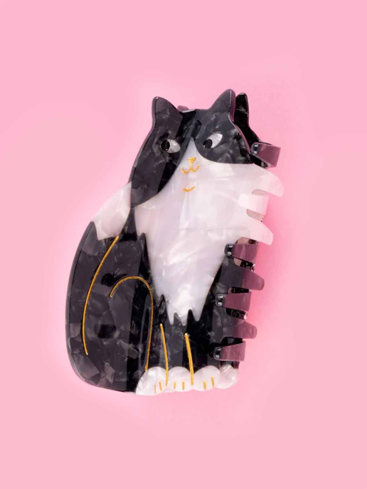 remix by sofie - cou cou suzette hair clip with black and white cat